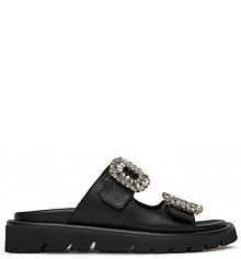 Klapki Eva Minge czarne damskie 