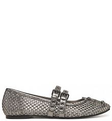 Baleriny Guess srebrne damskie 