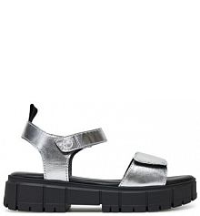 Sandały na koturnie Tamaris srebrne 