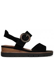 Sandały na koturnie Tamaris czarne 