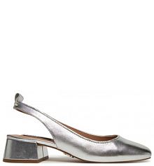 Sandały na słupku Steve Madden srebrne 