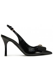 Sandały na szpilce Furla czarne 