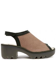 Sandały na słupku Fly London beżowe 