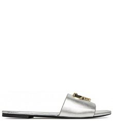 Klapki LOVE MOSCHINO srebrne damskie 