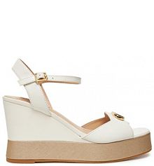 Sandały na koturnie Liu Jo białe 