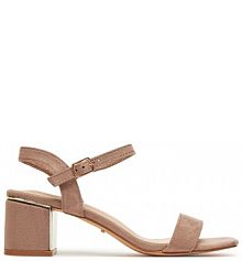 Sandały na słupku DeeZee brązowe 