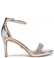 Sandały na szpilce Buffalo srebrne 