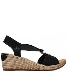 Sandały na koturnie Rieker czarne 