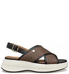 Sandały na koturnie Geox brązowe 