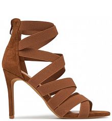 Sandały na szpilce DeeZee brązowe 