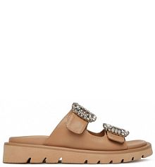 Klapki Eva Minge beżowe damskie 