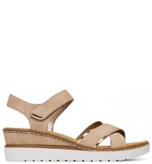 Sandały na koturnie Rieker różowe 