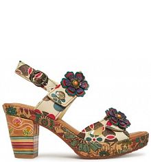 Sandały na słupku Laura Vita kolorowy