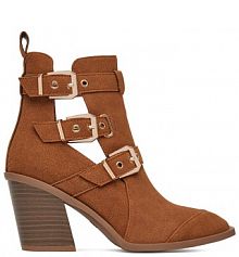 Botki na słupku DeeZee brązowe 