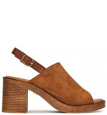 Sandały na słupku Tamaris brązowe 