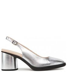 Sandały na słupku ECCO srebrne 