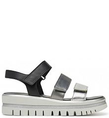 Sandały na koturnie Gabor srebrne 