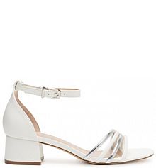 Sandały na słupku JENNY białe 