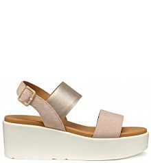 Sandały na koturnie Geox beżowe 