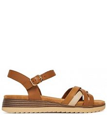 Sandały na koturnie Lasocki brązowe 