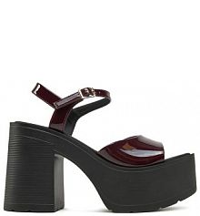 Sandały na słupku DeeZee bordowy 