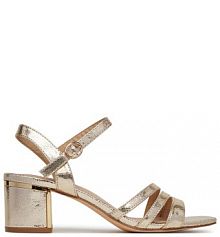 Sandały na słupku Lasocki złote 