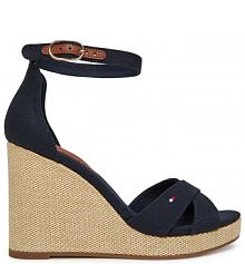 Sandały na koturnie Tommy Hilfiger granatowe 