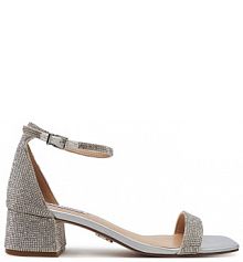 Sandały na słupku Steve Madden srebrne 