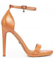 Sandały na szpilce DeeZee pomarańczowe 