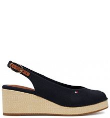 Sandały na koturnie Tommy Hilfiger granatowe 