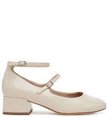 Półbuty na obcasie Tamaris écru damskie 