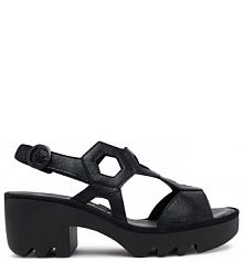 Sandały na słupku Fly London czarne 