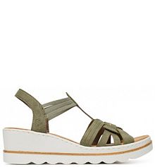 Sandały na koturnie Rieker zielone 