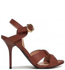 Sandały na szpilce LOVE MOSCHINO brązowe 