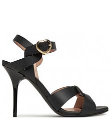 Sandały na szpilce LOVE MOSCHINO czarne 