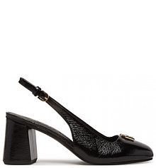 Sandały na słupku Furla czarne 