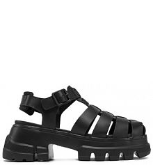 Sandały na koturnie Tommy Jeans czarne 