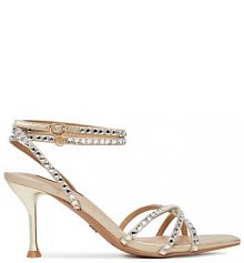 Sandały na szpilce Nine West złote 