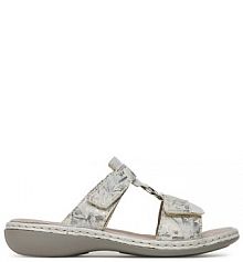 Klapki Rieker srebrne damskie 