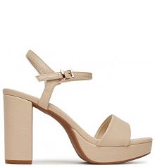 Sandały na słupku JENNY beżowe 