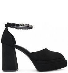 Półbuty na obcasie DeeZee czarne damskie 