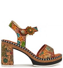 Sandały na słupku Laura Vita kolorowy