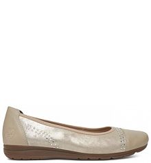 Baleriny Rieker złote damskie 