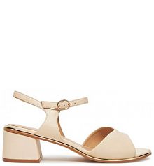 Sandały na słupku Lasocki beżowe 