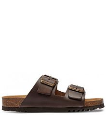 Klapki Scholl brązowe męskie 