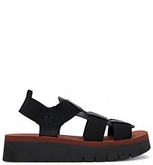 Sandały na koturnie Fly London czarne 