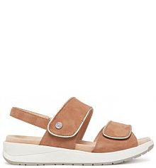 Sandały na koturnie Caprice brązowe 