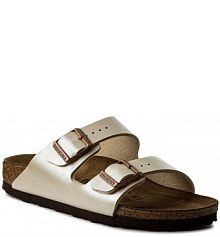 Klapki Birkenstock złote damskie 