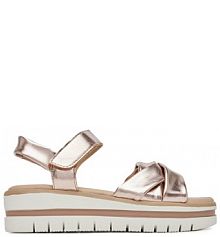 Sandały na koturnie Clara Barson złote 