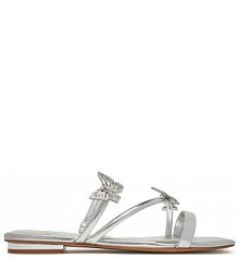 Klapki Aldo srebrne damskie 